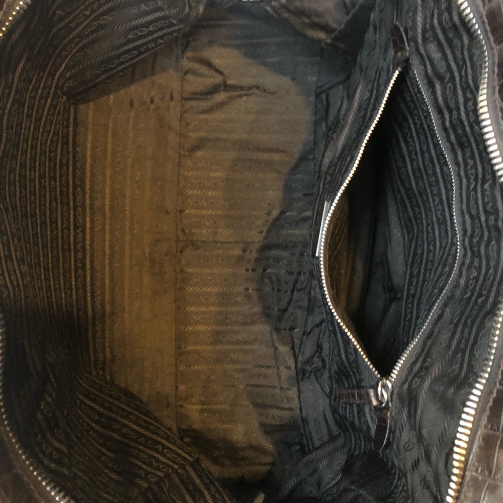 Prada alligator runway bag